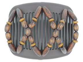 African Butterfly Hair Comb - Beada Brown 147