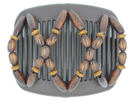 African Butterfly Hair Comb - Beada Brown 147