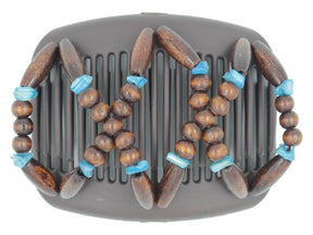 African Butterfly Hair Comb - Beada Brown 151