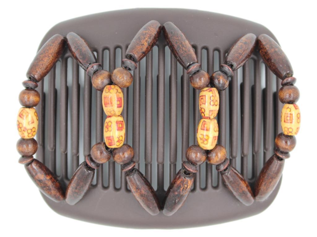 African Butterfly Hair Comb - Beada Brown 165