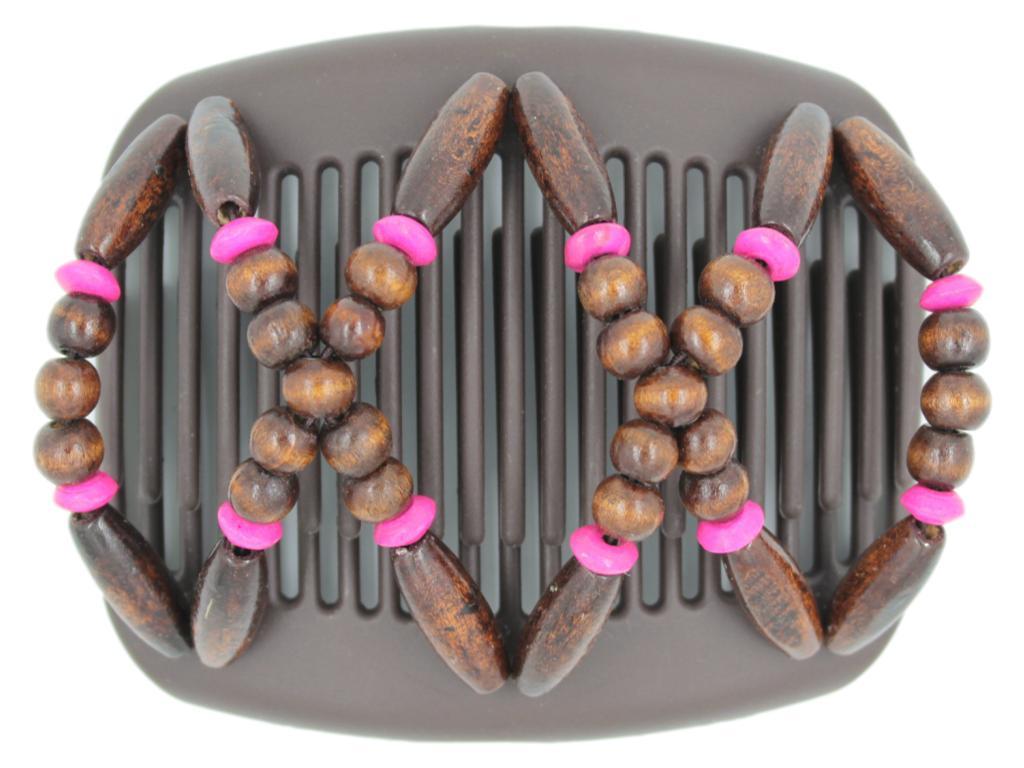 African Butterfly Hair Comb - Beada Brown 166