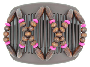 African Butterfly Hair Comb - Beada Brown 166