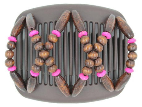African Butterfly Hair Comb - Beada Brown 166