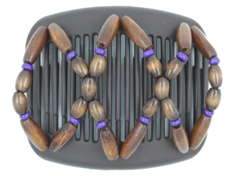 African Butterfly Hair Comb - Beada Brown 208