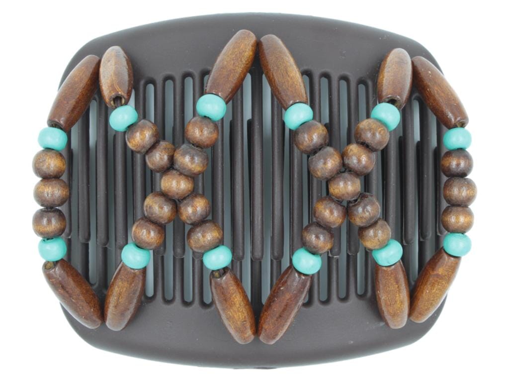 African Butterfly Hair Comb - Beada Brown 219
