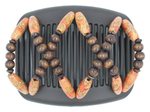 African Butterfly Hair Comb - Beada Brown 222