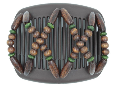 African Butterfly Hair Comb - Beada Brown 223