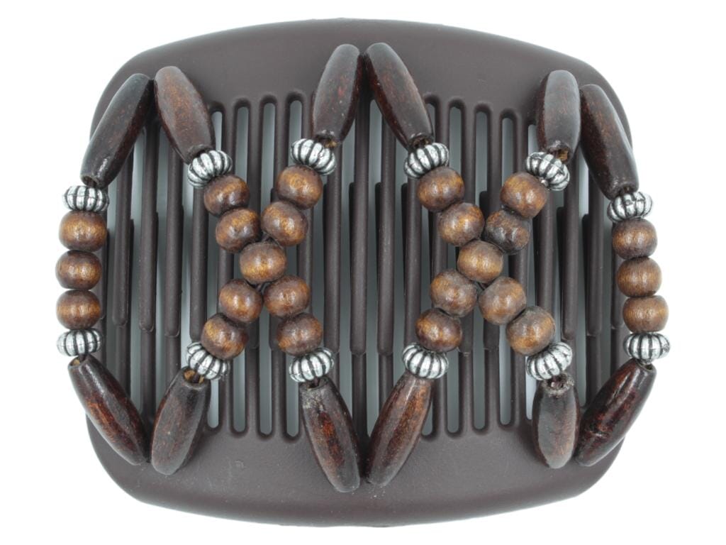 African Butterfly Hair Comb - Beada Brown 226