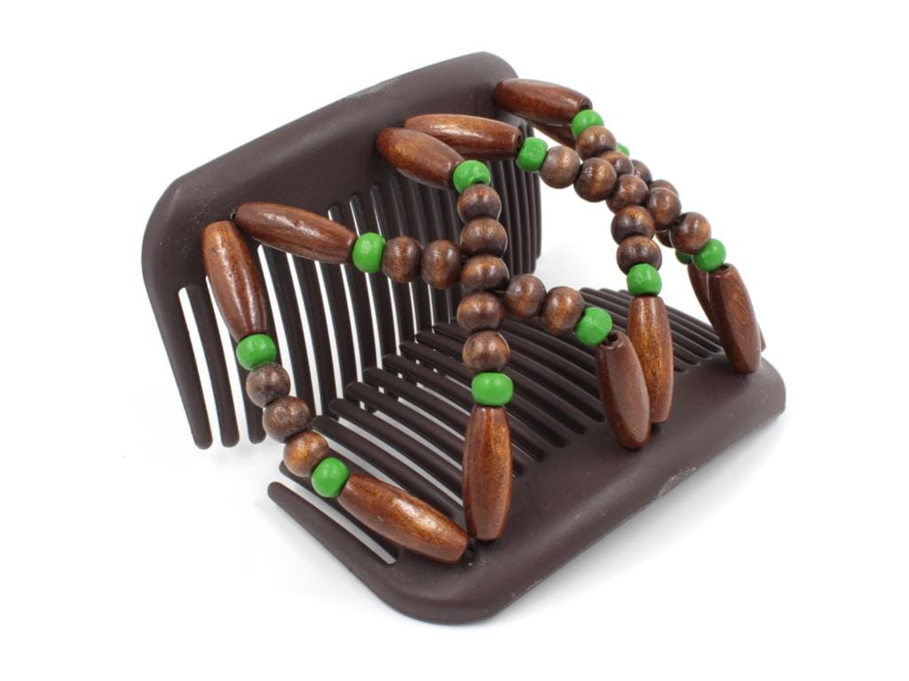 African Butterfly Hair Comb - Beada Brown 227