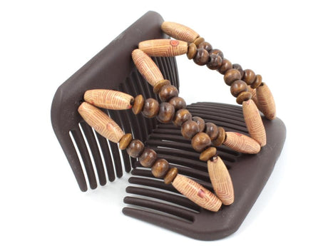 African Butterfly Hair Comb - Beada Brown 229