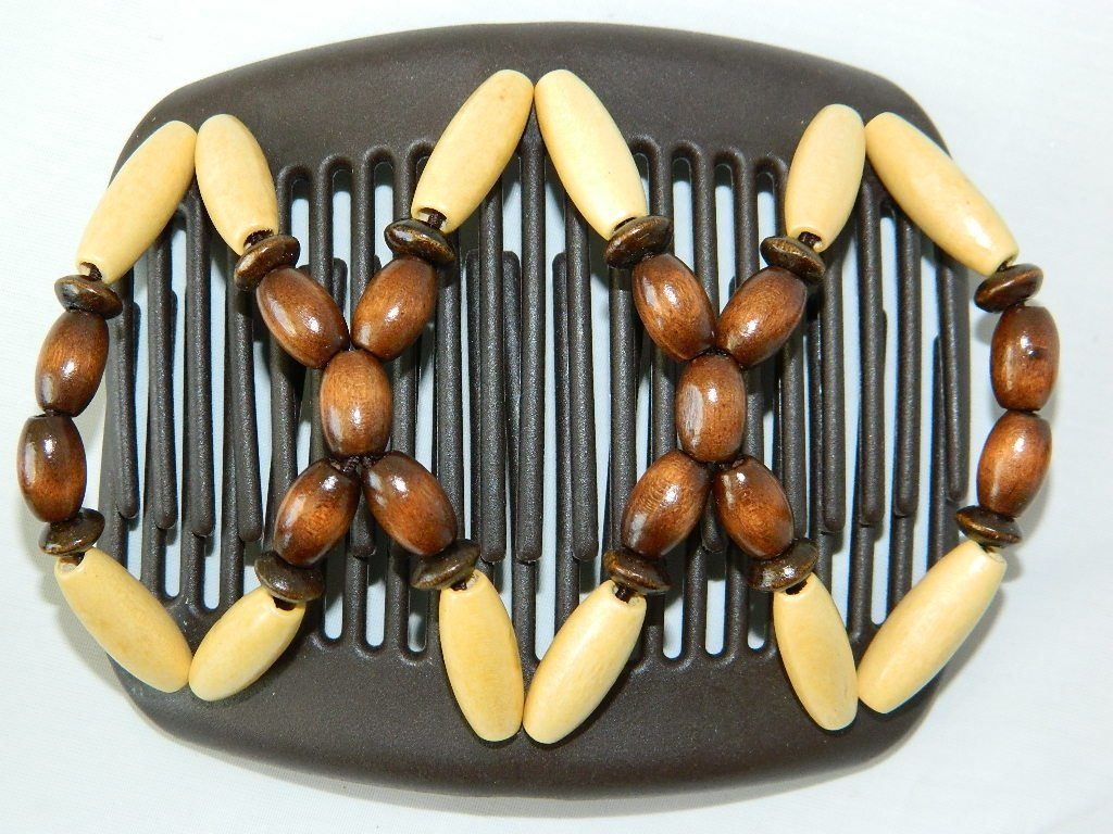 African Butterfly Hair Comb - Beada Brown 23