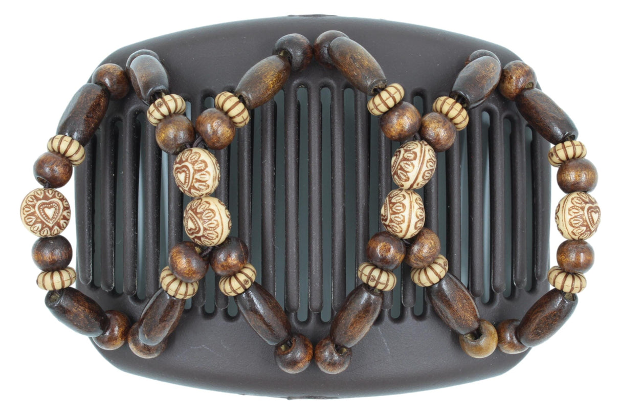 African Butterfly Hair Comb - Beada Brown 230