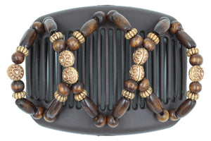 African Butterfly Hair Comb - Beada Brown 230