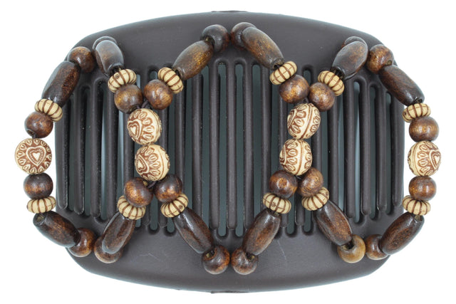 African Butterfly Hair Comb - Beada Brown 230
