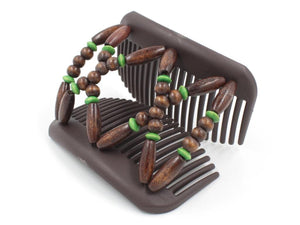 African Butterfly Hair Comb - Beada Brown 231