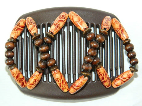 African Butterfly Hair Comb - Beada Brown 29