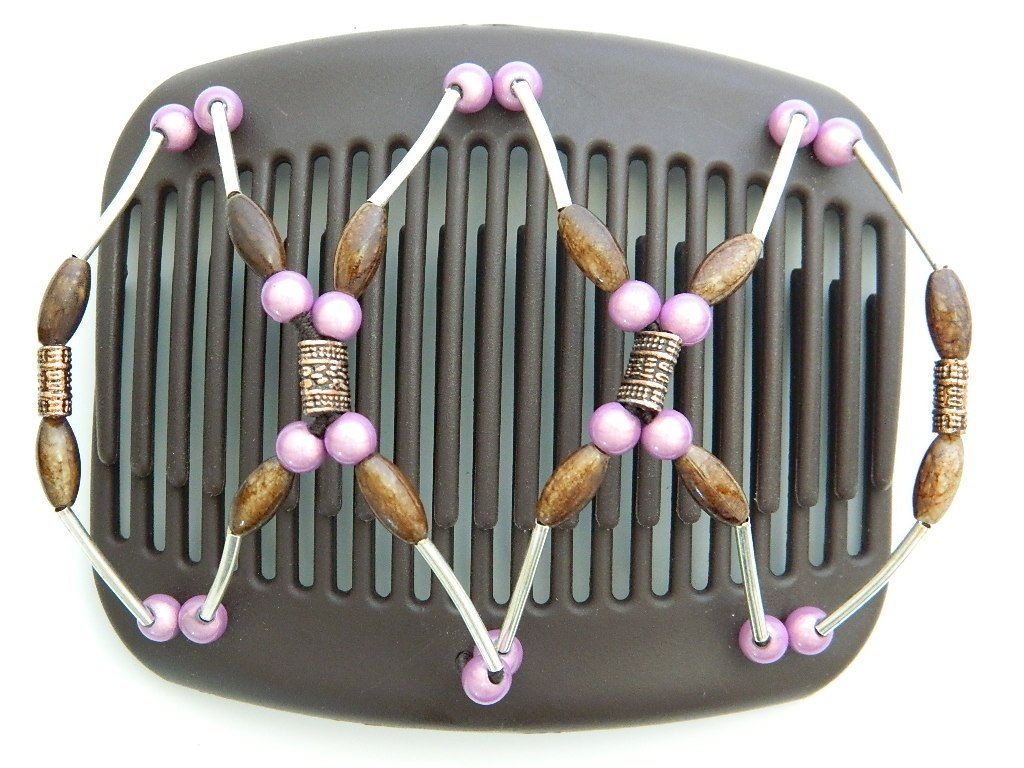 African Butterfly Hair Comb - Beada Tube Brown 26
