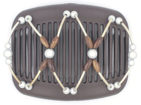 African Butterfly Hair Comb - Beada Tube Brown 41