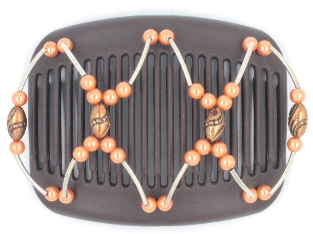 African Butterfly Hair Comb - Beada Tube Brown 42