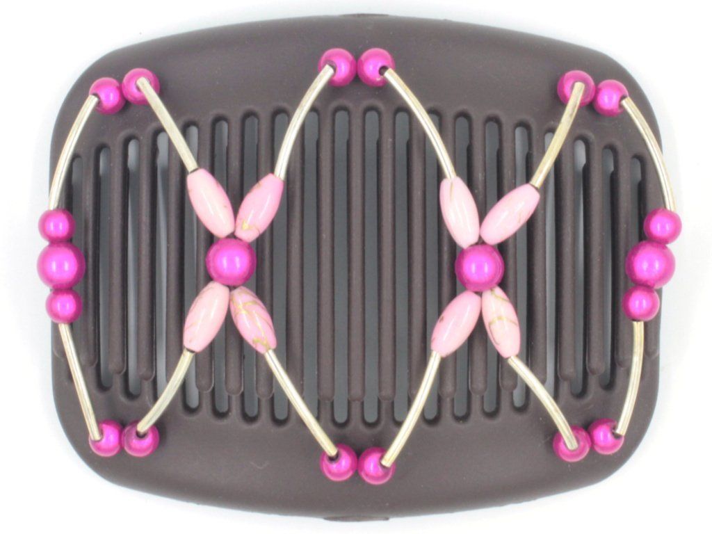 African Butterfly Hair Comb - Beada Tube Brown 44