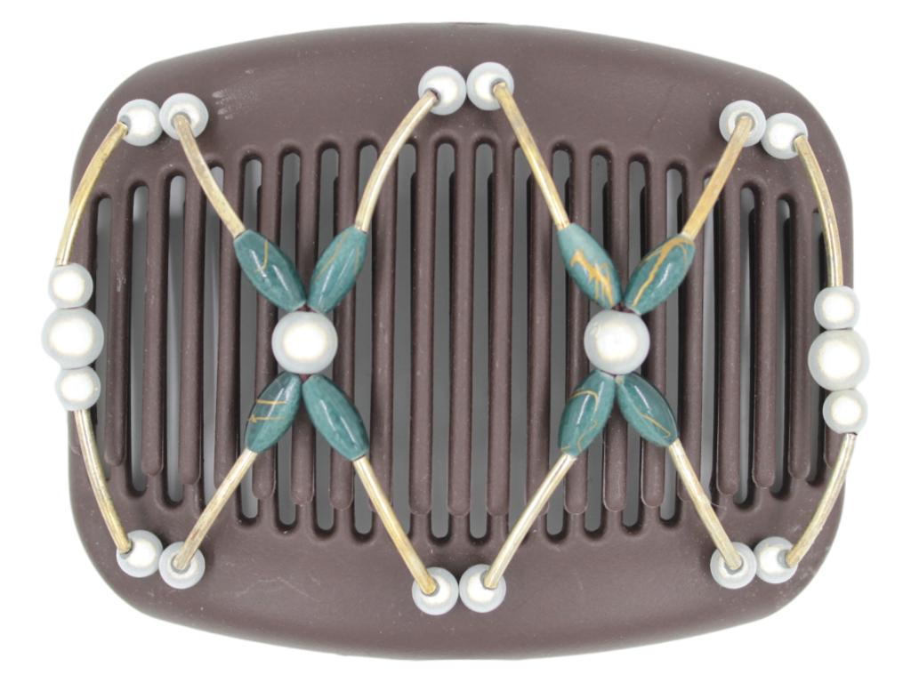 African Butterfly Hair Comb - Beada Tube Brown 49