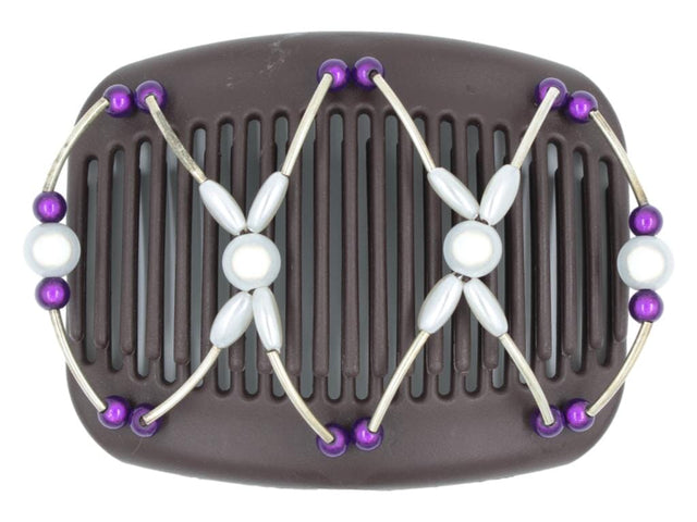 African Butterfly Hair Comb - Beada Tube Brown 57