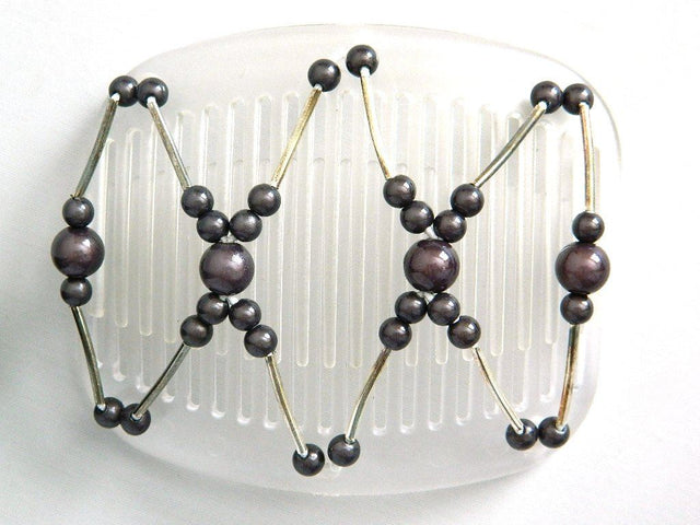 African Butterfly Hair Comb - Beada Tube Clear 02