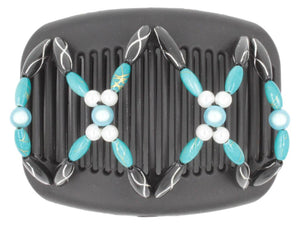 African Butterfly Hair Comb - Dalena Black 114