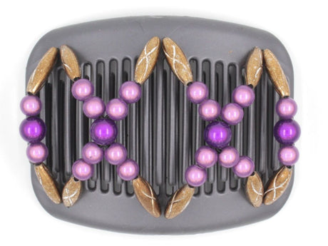 African Butterfly Hair Comb - Dalena Black Pearl 08