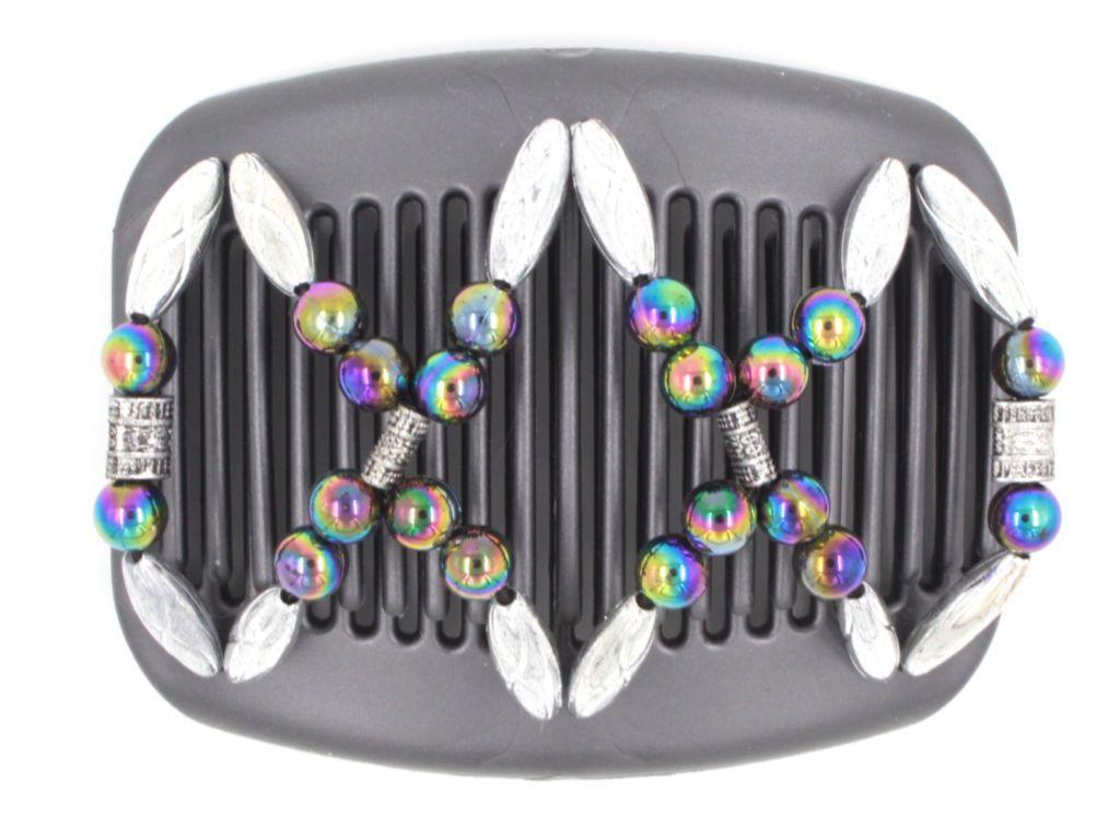 African Butterfly Hair Comb - Dalena Black Pearl 09