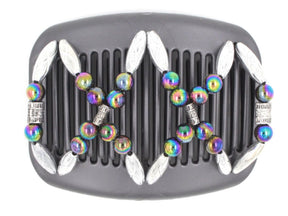 African Butterfly Hair Comb - Dalena Black Pearl 09
