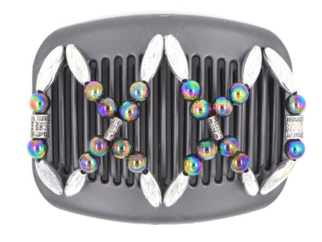 African Butterfly Hair Comb - Dalena Black Pearl 09