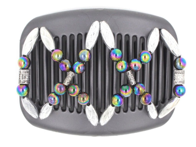 African Butterfly Hair Comb - Dalena Black Pearl 09