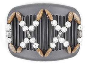 African Butterfly Hair Comb - Dalena Black Pearl 10