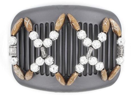 African Butterfly Hair Comb - Dalena Black Pearl 10