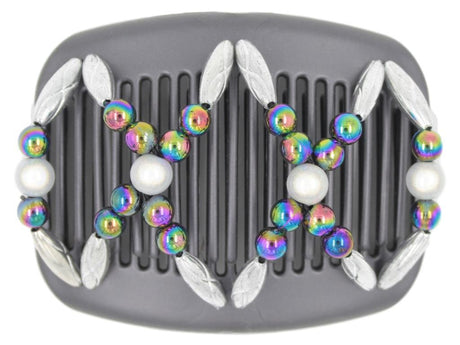 African Butterfly Hair Comb - Dalena Black Pearl 13