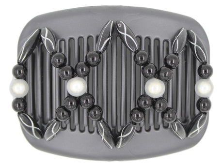 African Butterfly Hair Comb - Dalena Black Pearl 14