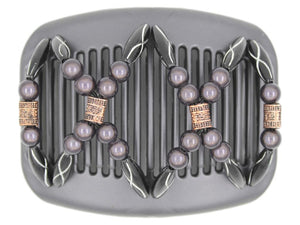African Butterfly Hair Comb - Dalena Black Pearl 18