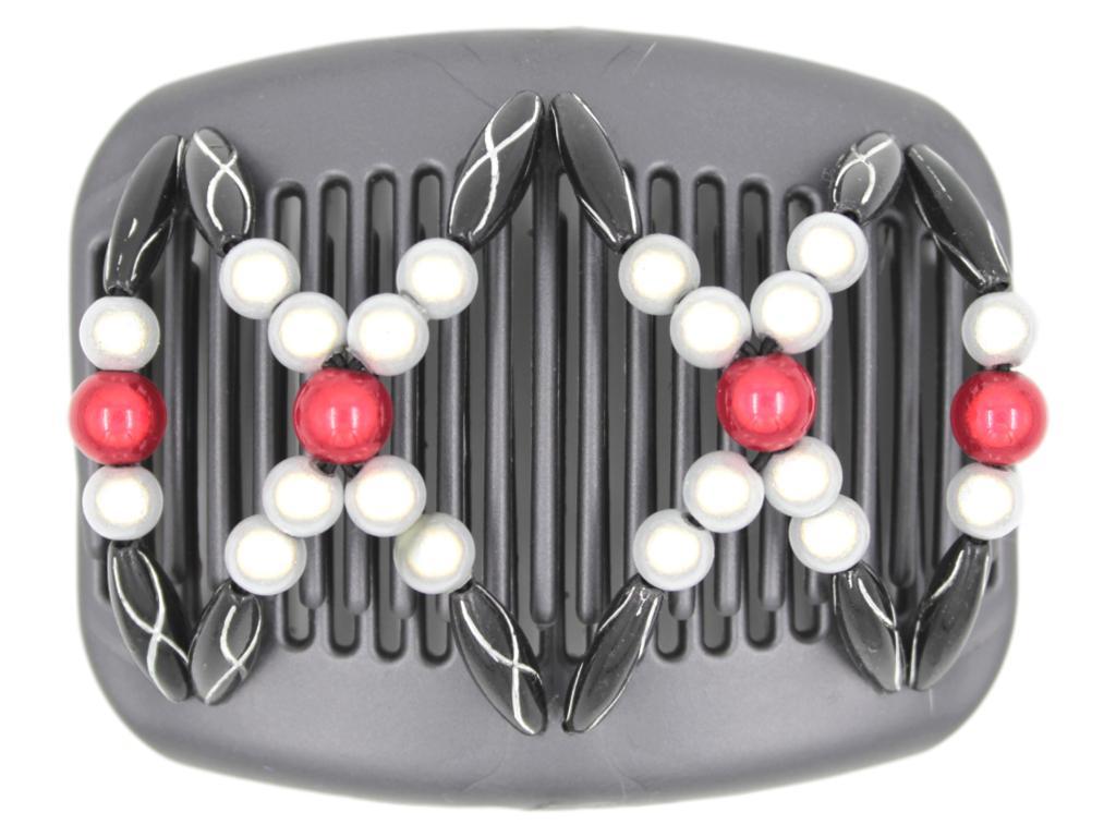 African Butterfly Hair Comb - Dalena Black Pearl 19