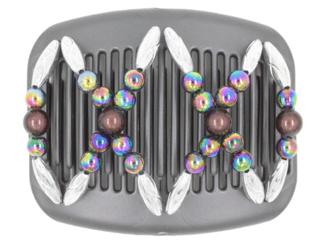 African Butterfly Hair Comb - Dalena Black Pearl 23