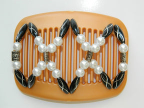 African Butterfly Hair Comb - Dalena Blonde Pearl 01