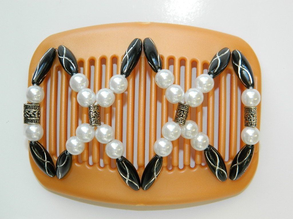 African Butterfly Hair Comb - Dalena Blonde Pearl 01