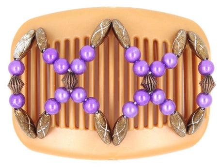 African Butterfly Hair Comb - Dalena Blonde Pearl 08