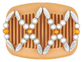 African Butterfly Hair Comb - Dalena Blonde Pearl 09