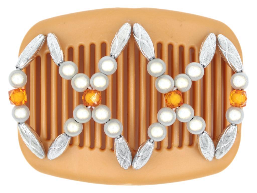 African Butterfly Hair Comb - Dalena Blonde Pearl 09