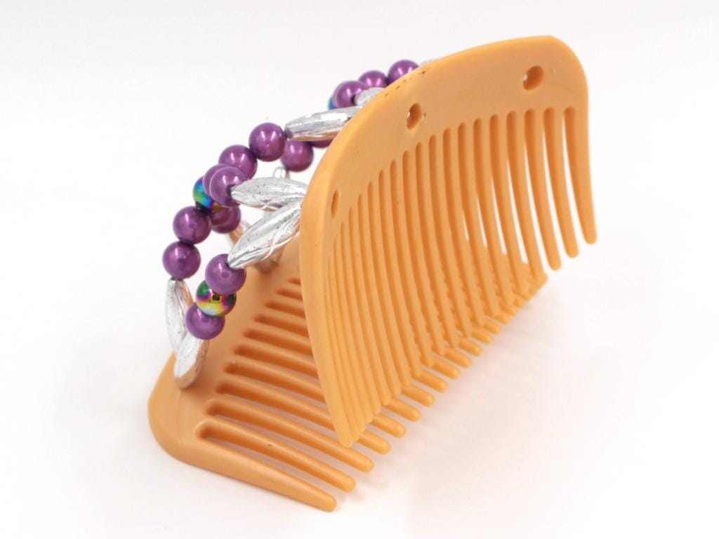 African Butterfly Hair Comb - Dalena Blonde Pearl 19