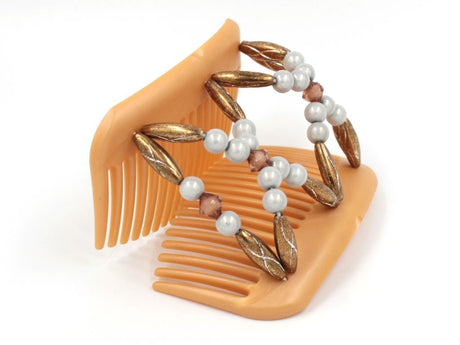 African Butterfly Hair Comb - Dalena Blonde Pearl 20
