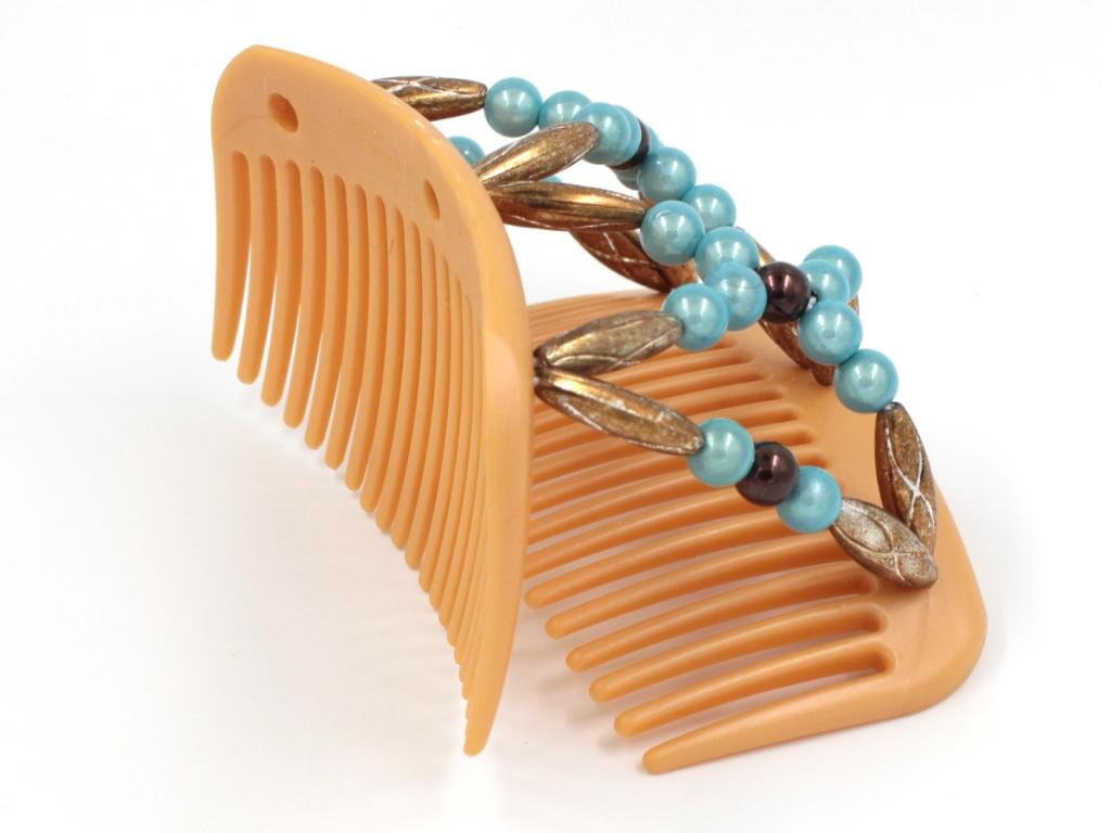 African Butterfly Hair Comb - Dalena Blonde Pearl 21