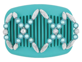 African Butterfly Hair Comb - Dalena Turquoise 01