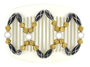 African Butterfly Hair Comb - Dalena White 03
